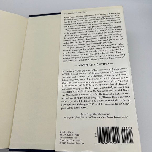Dutch: A Memoir of Ronald Reagan - Edmund Morris - 1999 First Edition Biography - Picture 9 of 9